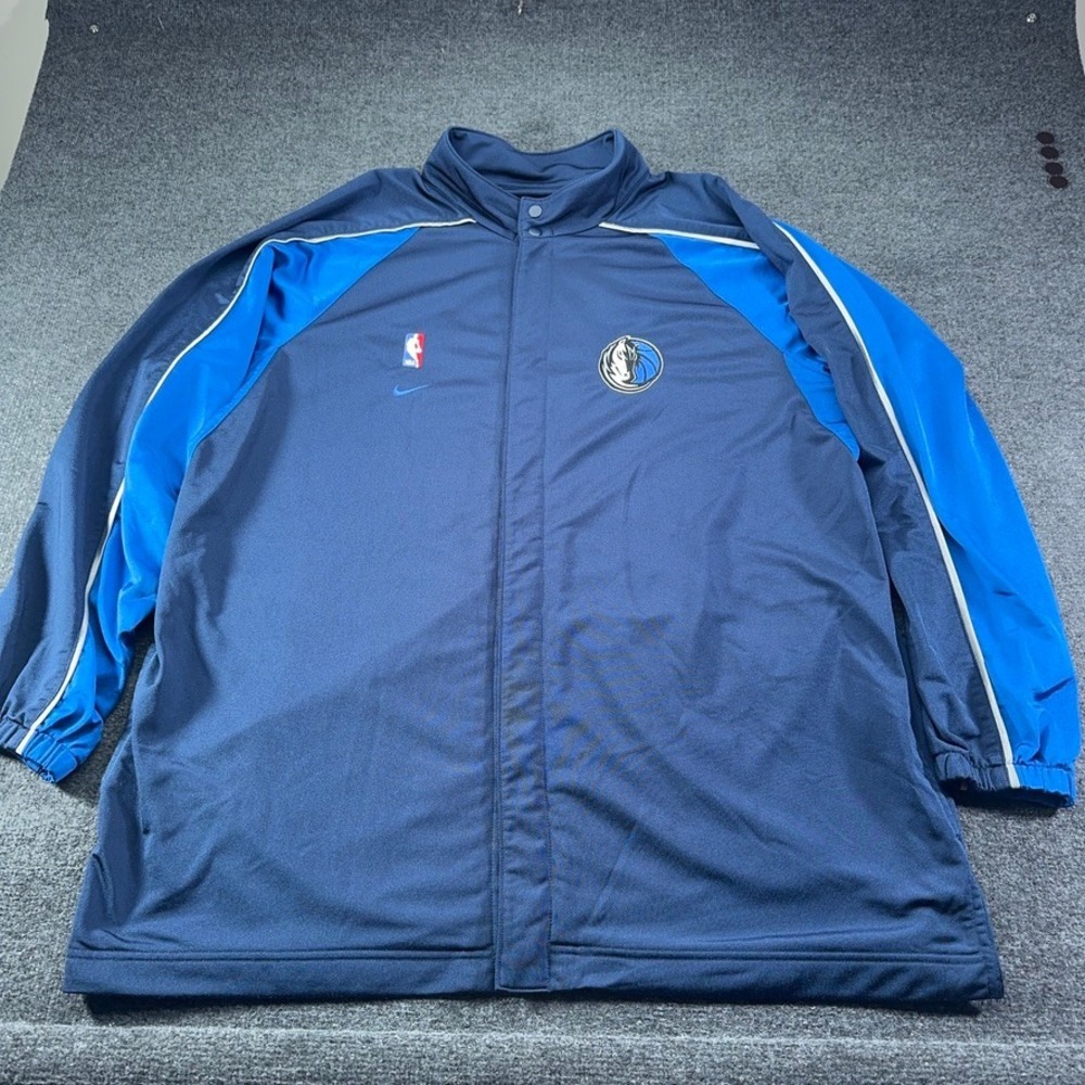 Nike Dallas Mavericks NBA‎ Warm Up Jacket Mens XXL Navy Blue Full zip Mock Neck